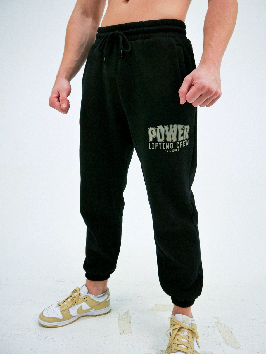Model wearing LC Joggers black front